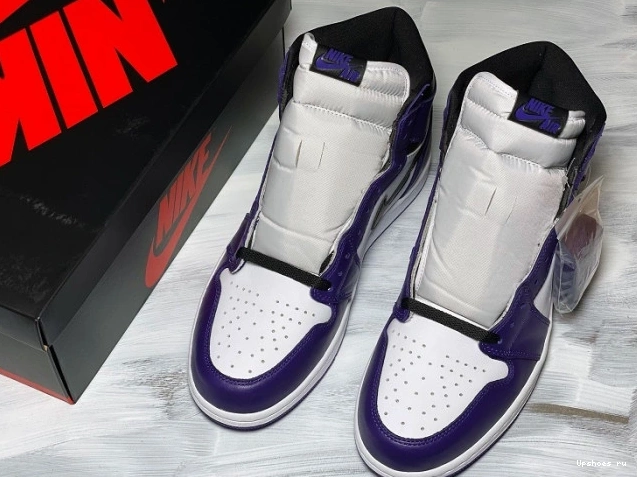 Air 1 Court White High Jordan Purple Retro 555088-500 0201